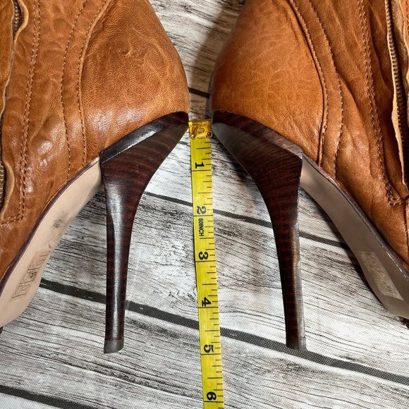 Jeffrey Campbell Handmade Leather Spike Stiletto Booties Warm Cognac Brown 6 - Picture 12 of 12